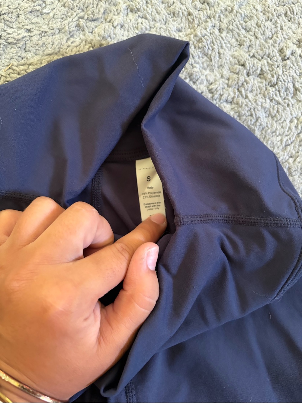 Amazon Women's High-Waist Athletic Shorts in Navy - Picture 2 of 2